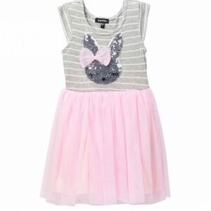 Zunie Sequin Easter Bunny Dress NWT Size 6X Gray & Pink. FIRM
